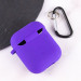 Силіконовий футляр з мікрофіброю для навушників Airpods 1/2 (Фіолетовий / Ultra Violet) в магазині vchehle.ua