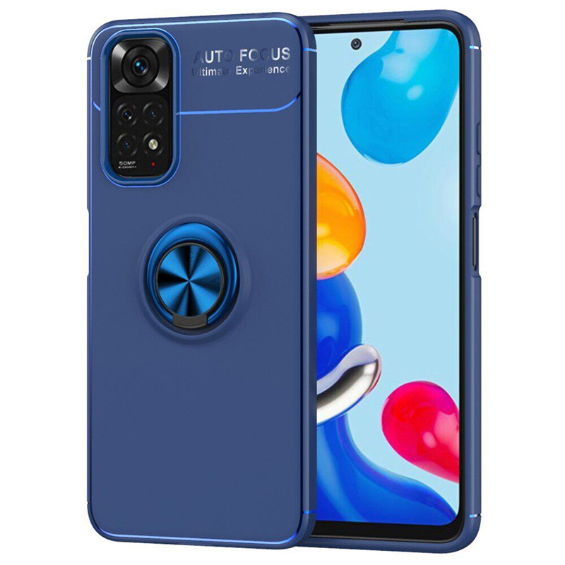 Фото TPU чохол Deen ColorRing під магнітний тримач (opp) на Xiaomi Redmi Note 11 (Global) / Note 11S (Синій / Синій) на vchehle.ua