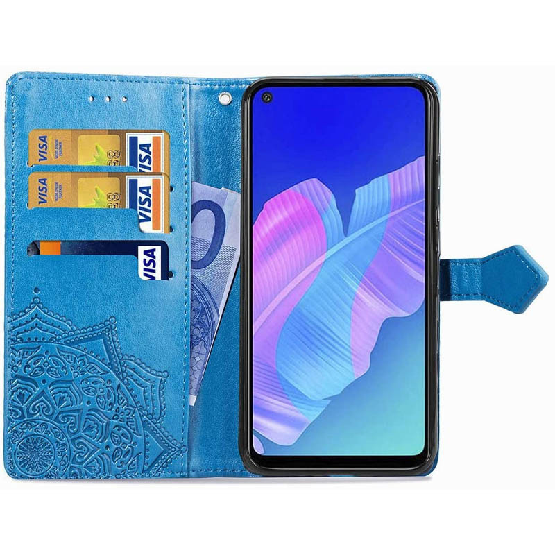 Фото Кожаный чехол-книжка Art Case с визитницей для Samsung Galaxy A21s (Синий) на vchehle.ua