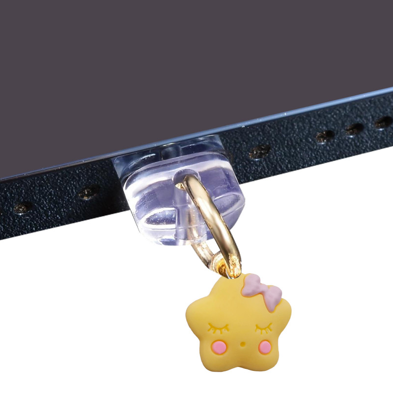 Заглушка силиконовая Type-C с подвеской IP44 (Star yellow)