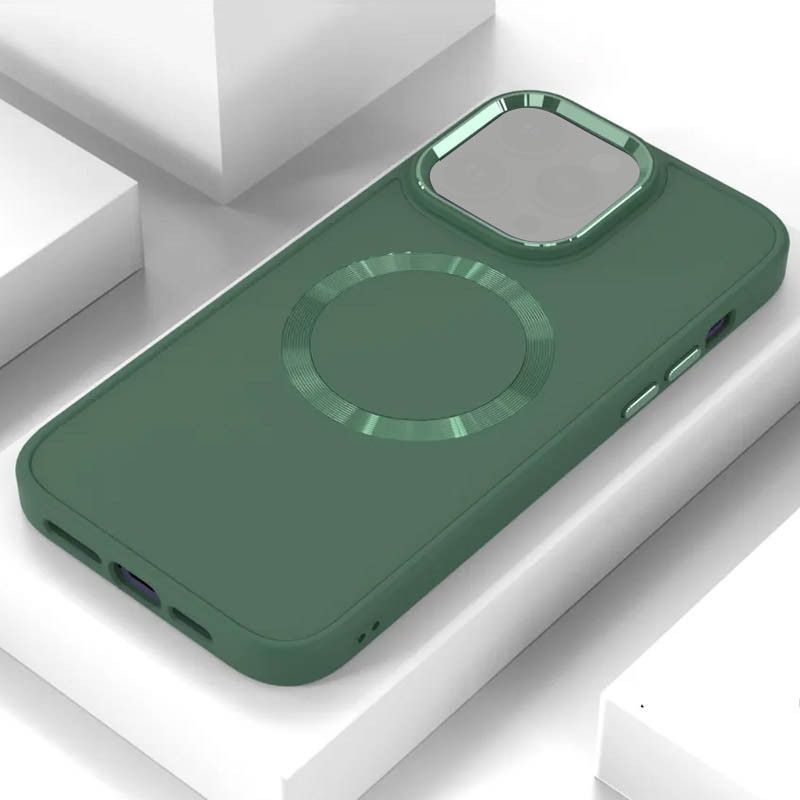 Фото TPU чохол Bonbon Metal Style with Magnetic safe на Apple iPhone 14 (6.1") (Зелений / Pine green) на vchehle.ua