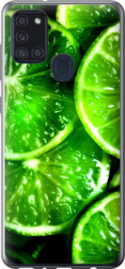 Чехол Зелёные дольки лимона для Samsung Galaxy A21s A217F