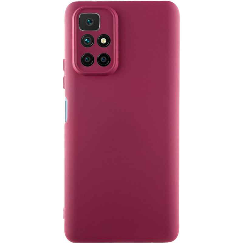 Чехол TPU GETMAN Liquid Silk Full Camera для Xiaomi Redmi 10 (Бордовый / Marsala)