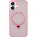 TPU+PC чохол Metal Buttons with Magnetic Safe Colorful HQ Ring для Apple iPhone 16 (6.1") (Pink)