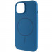 Чехол Silicone Case Full Protective (AA) NO LOGO with Magnetic Safe для Apple iPhone 14 (6.1") (Синий / Denim Blue)