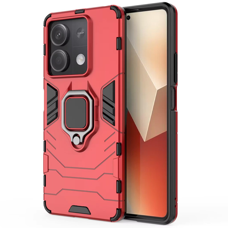 Ударопрочный чехол Transformer Ring for Magnet для Xiaomi Redmi Note 13 Pro 4G / Poco M6 Pro 4G (Красный / Dante Red)