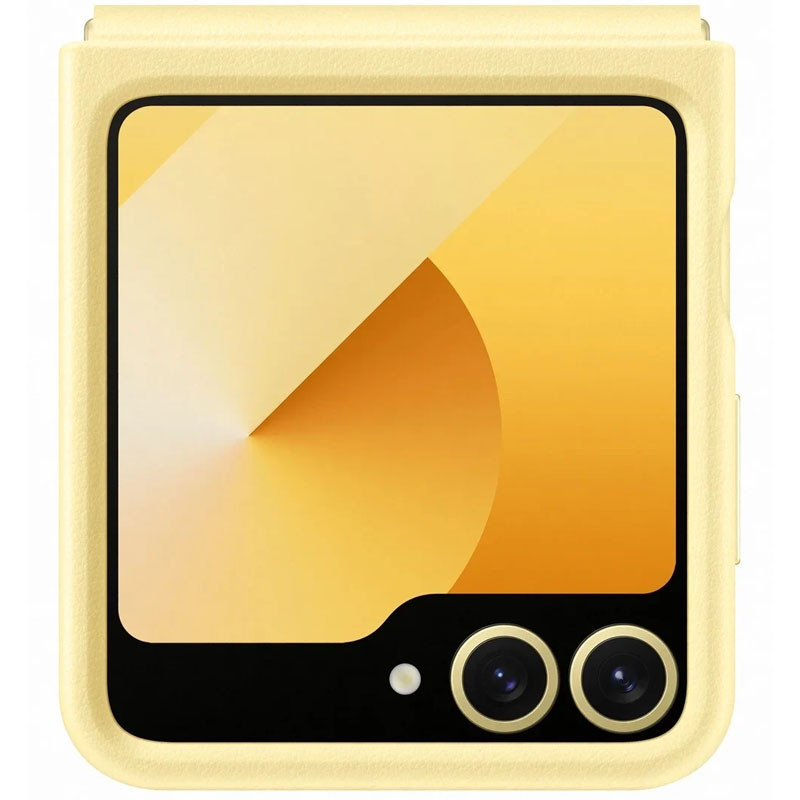 Шкіряний чохол Leather Case (AAA) на Samsung Galaxy Z Flip6 (Yellow) в магазині vchehle.ua