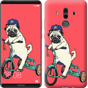 

Чохол Мопс на велосипеді на Huawei Mate 10 Pro 642848