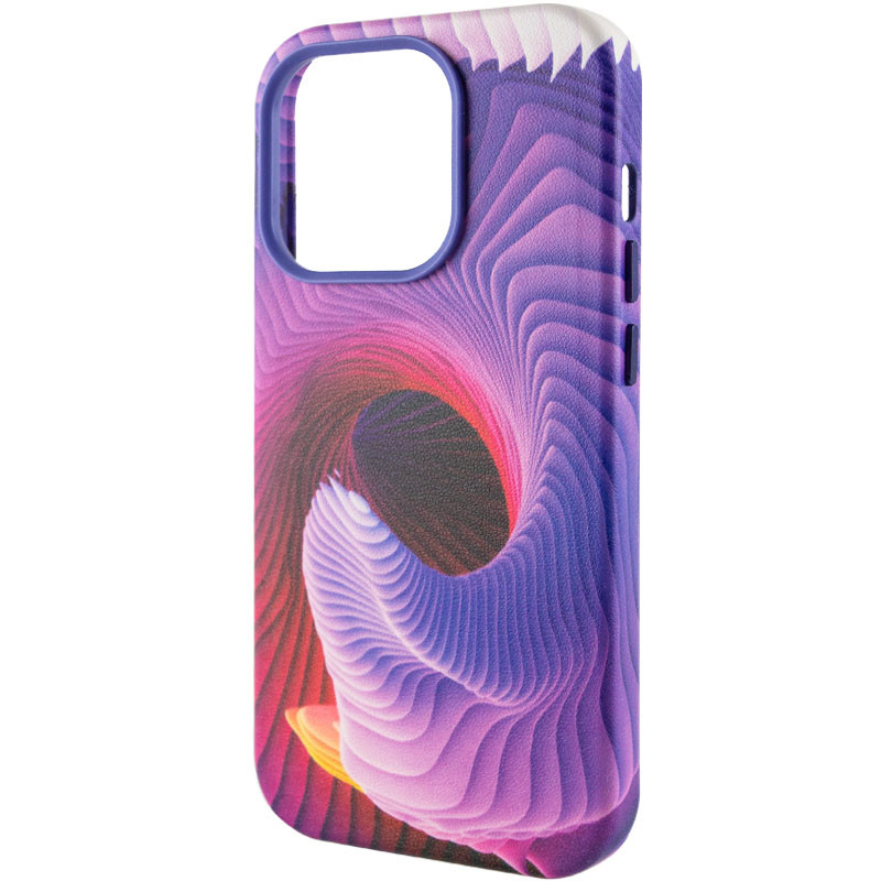 Фото Шкіряний чохол Colour Splash with Magnetic Safe на Apple iPhone 13 Pro (6.1") (Purple / Pink) в маназині vchehle.ua