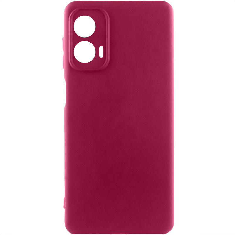 Чохол Silicone Cover Lakshmi Full Camera (AA) на Motorola Moto G85 (Бордовий / Marsala)