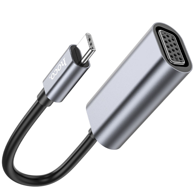 Фото Переходник Hoco UA21 Origin Type-C to VGA (Metal gray) на vchehle.ua