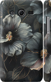 Чехол Черные цветы для Samsung Galaxy Core 2 G355
