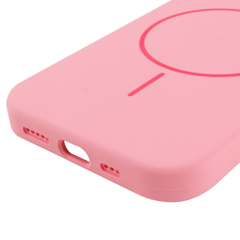Купити Чохол Silicone Case Full Protective (AA) NO LOGO with Magnetic Safe на Apple iPhone 15 (6.1") (Рожевий / Light pink) на vchehle.ua