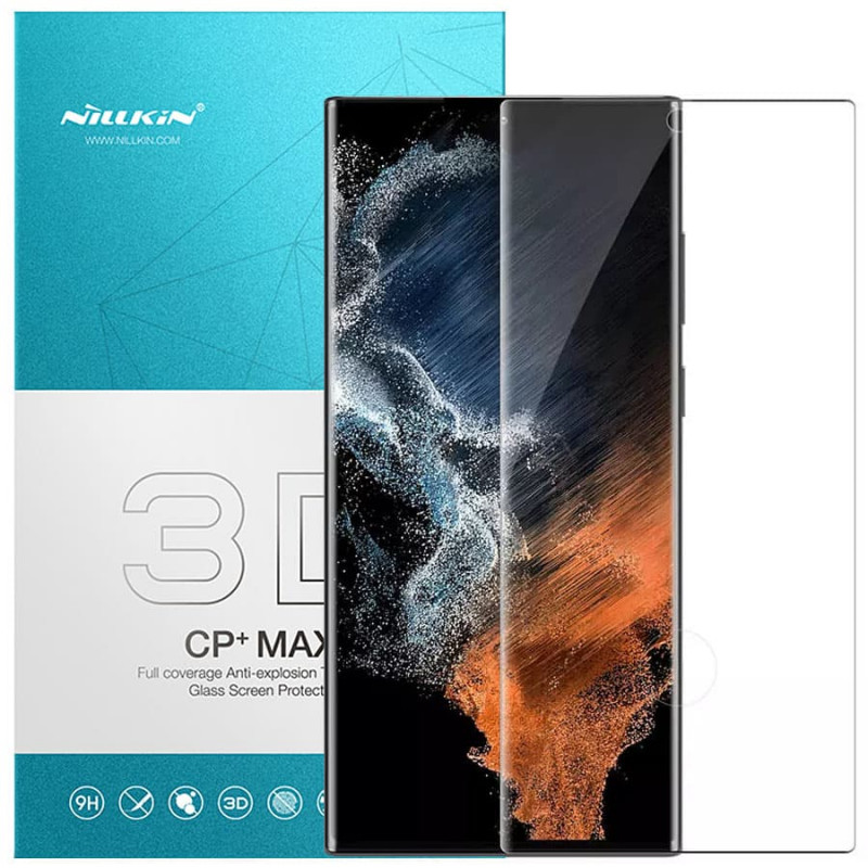 Защитное стекло Nillkin (CP+ max 3D) для Samsung Galaxy S22 Ultra (Черный)