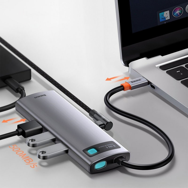 Переходник HUB Baseus Metal Gleam Series 7-in-1 Multifunctional (WKWG020113) (Серый) в магазине vchehle.ua