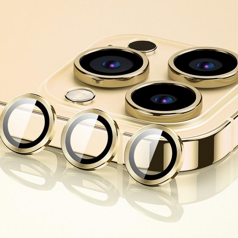 Купити Захисне скло Metal Classic на камеру (в упак.) на Apple iPhone 12 Pro / 11 Pro / 11 Pro Max (Золотий / Gold) на vchehle.ua
