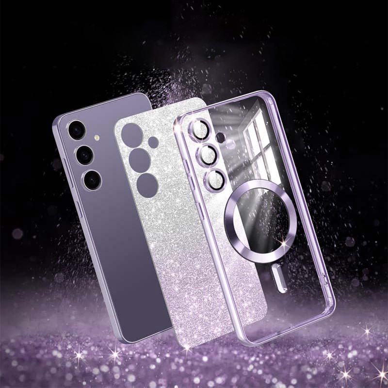 Фото TPU чехол Delight case with Magnetic Safe с защитными линзами на камеру для Samsung Galaxy S24 (Фиолетовый / Purple) на vchehle.ua