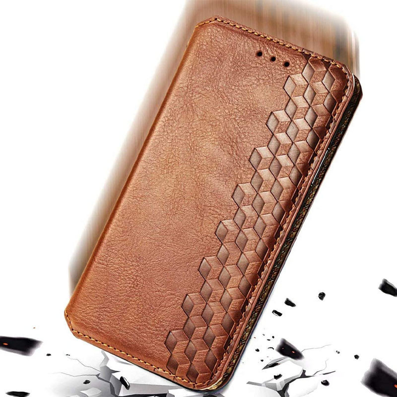 Шкіряний чохол-книжка GETMAN Cubic (PU) на Samsung Galaxy A52 4G / A52 5G / A52s (Коричневий) в магазині vchehle.ua