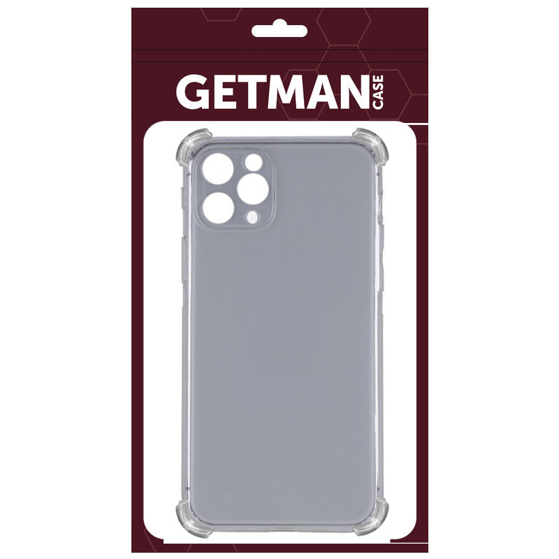 Фото TPU чохол GETMAN Ease logo посилені кути Full Camera на Apple iPhone 13 Pro (6.1") (Сірий (прозорий)) на vchehle.ua