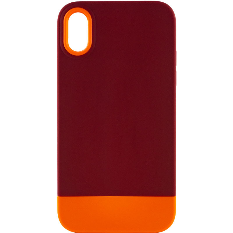 Чохол TPU+PC Bichromatic на Apple iPhone XR (6.1") (Brown burgundy / Orange)