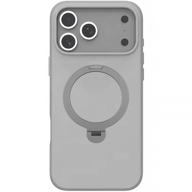 TPU+PC чехол Metal Buttons with Magnetic Safe Colorful HQ Ring для Apple iPhone 17 Pro Max (6.9") (Grey)