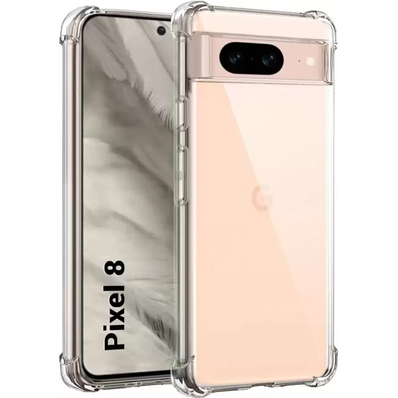 TPU чехол GETMAN Ease logo усиленные углы Full Camera для Google Pixel 8 (Бесцветный (прозрачный))