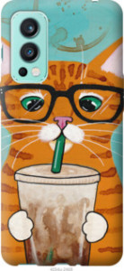 Чехол Зеленоглазый кот в очках для OnePlus Nord 2
