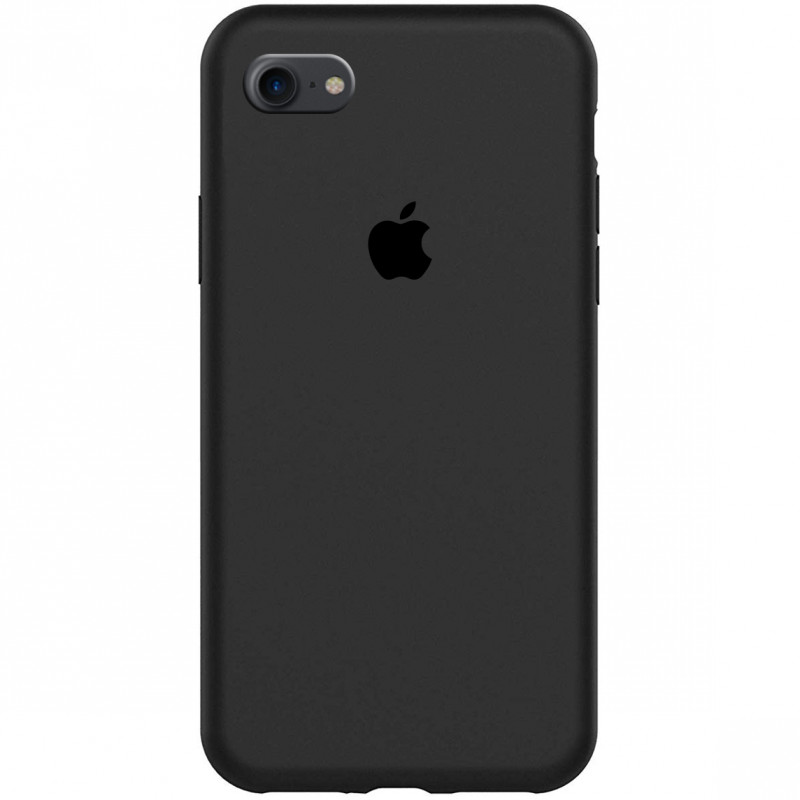Чехол Silicone Case Full Protective (AA) для Apple iPhone 7 / 8 / SE (2020) (4.7") (Черный / Black)