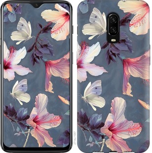 Чехол Нарисованные цветы для OnePlus 6T