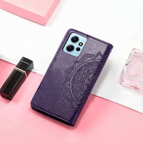 Купити Шкіряний чохол (книжка) Art Case з візитницею на Xiaomi Redmi Note 12 4G (Фіолетовий) на vchehle.ua