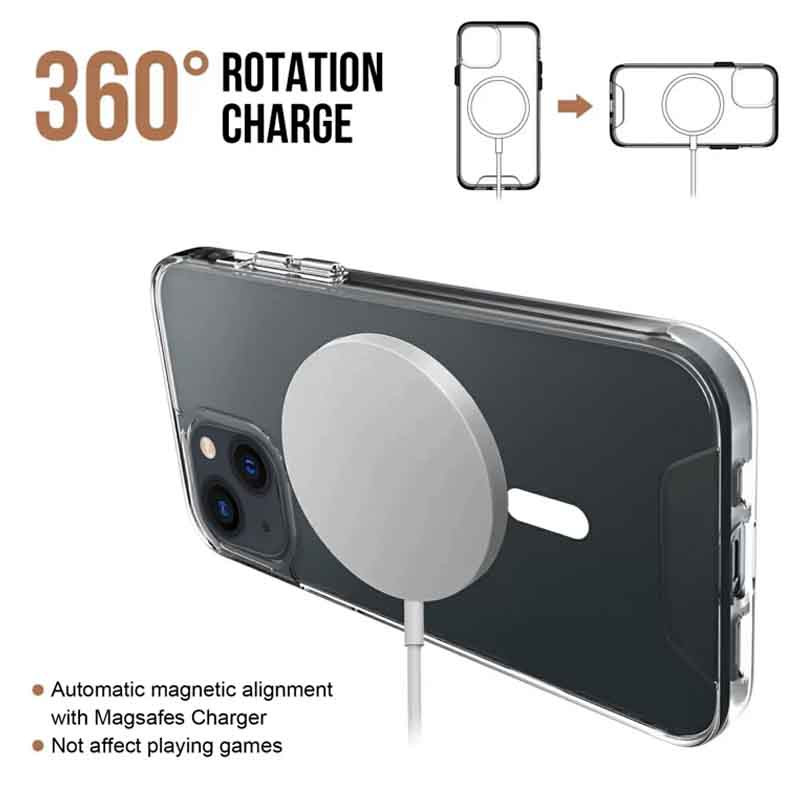 Фото Чехол TPU Space Case with Magnetic Safe для Apple iPhone 13 mini (5.4") (Прозрачный) на vchehle.ua