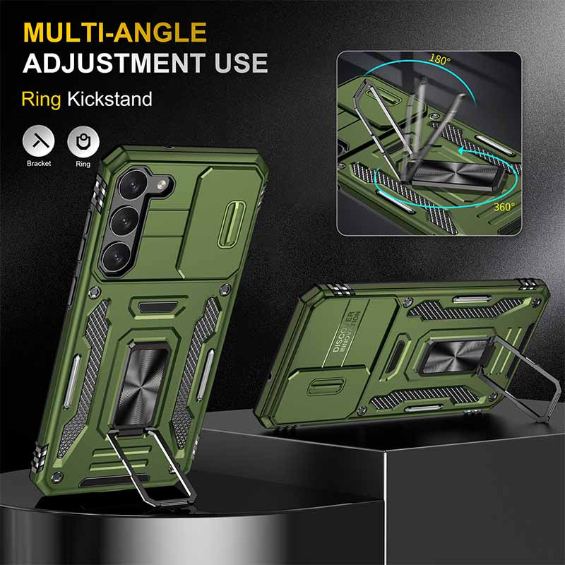 Фото Удароміцний чохол Camshield Army Ring на Samsung Galaxy S22+ (Оливковий / Army Green) в маназині vchehle.ua