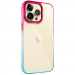 Чехол TPU+PC Fresh sip series для Apple iPhone 13 Pro (6.1") (Бирюзовый / Розовый)