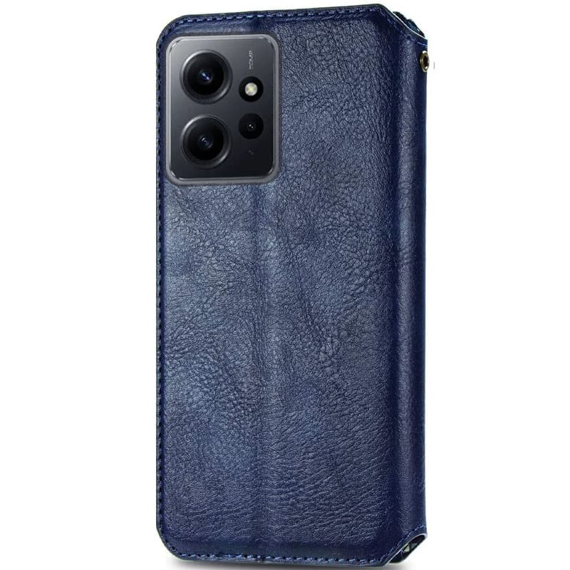 Фото Шкіряний чохол книжка GETMAN Cubic (PU) на Xiaomi Redmi Note 12 4G (Синій) на vchehle.ua