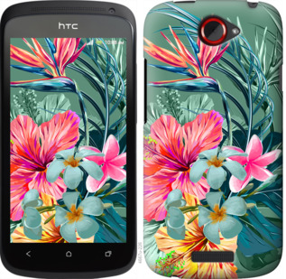 

Чехол Тропические цветы v1 для HTC One S z560e 844924