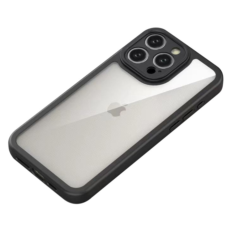 TPU чохол Transparent + Colour 1,5mm на Apple iPhone 11 Pro Max (6.5") (Black) в магазині vchehle.ua