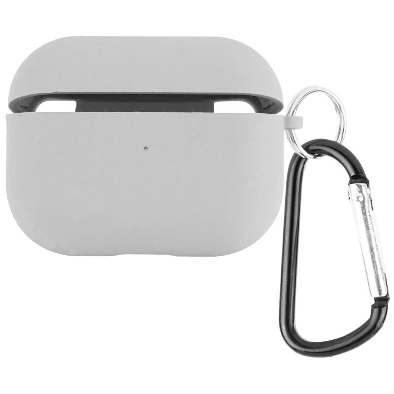 Силіконовий футляр з мікрофіброю для навушників Airpods Pro 2 / Pro (Сірий / Stone)