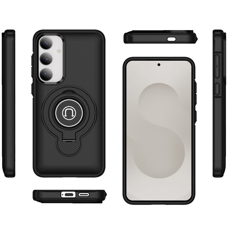 Фото TPU+Textured PC Magnet на Samsung Galaxy S24 / S25 (Black) в маназині vchehle.ua