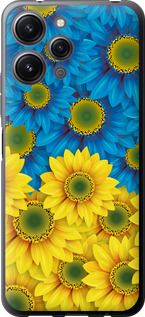 Чехол Жёлто-голубые цветы для Xiaomi Redmi 12