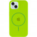 Фото Чохол Silicone Case Full Protective (AA) with Magnetic Safe на Apple iPhone 15 Plus (6.7") (Салатовий / Neon green) на vchehle.ua