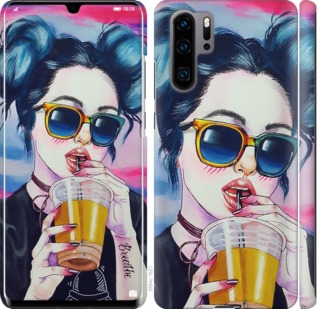 Чехол Арт-девушка в очках для Huawei P30 Pro