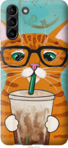 Чохол Зеленоокий кіт в окулярах на Samsung Galaxy S21 Plus