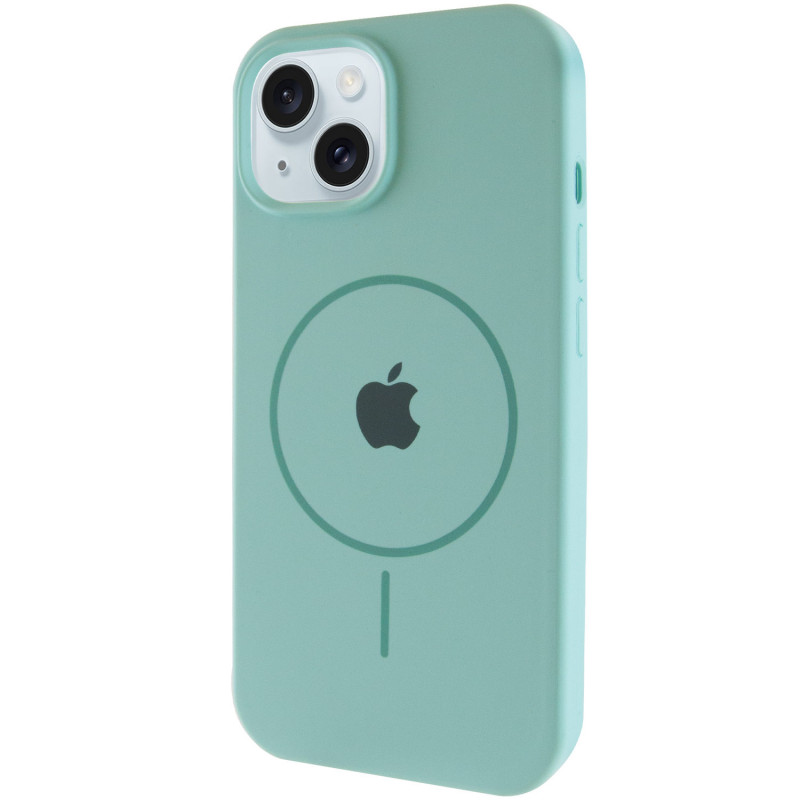 Чохол Silicone Case Full Protective (AA) with Magnetic Safe на Apple iPhone 14 Plus (6.7") (Бірюзовий / Light Turquoise)