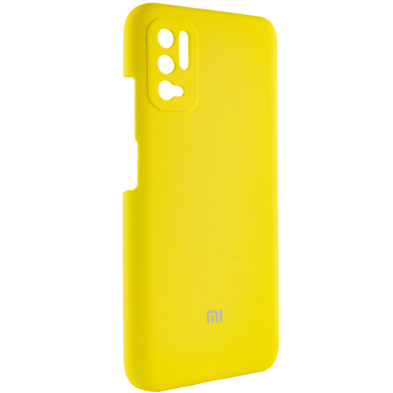 Фото Чехол Silicone Cover Full Camera (AAA) для Xiaomi Redmi Note 10 5G / Poco M3 Pro (Желтый / Bright Yellow) на vchehle.ua