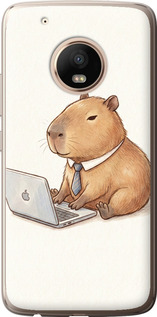 Чохол Funny Capybara CEO Working на Motorola Moto G5 PLUS
