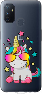 Чехол Единорог в очках для OnePlus Nord N100