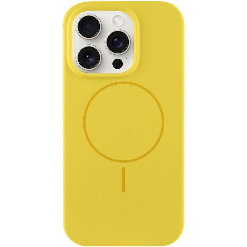 Чехол Silicone Case Full Protective (AA) NO LOGO with Magnetic Safe для Apple iPhone 12 Pro / 12 (6.1") (Желтый / Yellow)