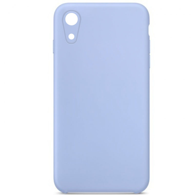 Silicone Case Square Full Camera Protective (AA) NOLOGO на Apple iPhone XR (6.1") (Блакитний / Lilac Blue)