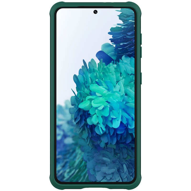 Фото Карбоновая накладка Nillkin Camshield (шторка на камеру) для Samsung Galaxy S21 (Зеленый / Dark Green) на vchehle.ua