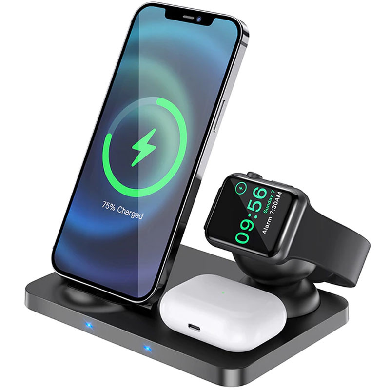 Фото Уцінка БЗП Hoco CW33 Ultra Charge 3in1 (Розкрита упаковка / Чорний) на vchehle.ua
